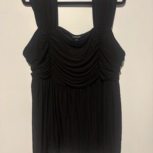 Torrid Black Ruched Sleeveless Blouse